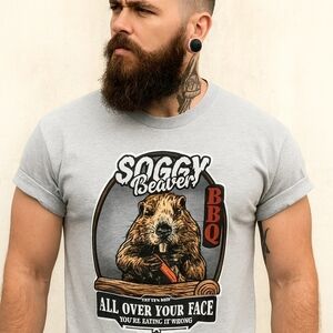 Soggy Beaver BBQ Tee • Funny Dark Humor Graphic Shirt • Offensive Sarcastic